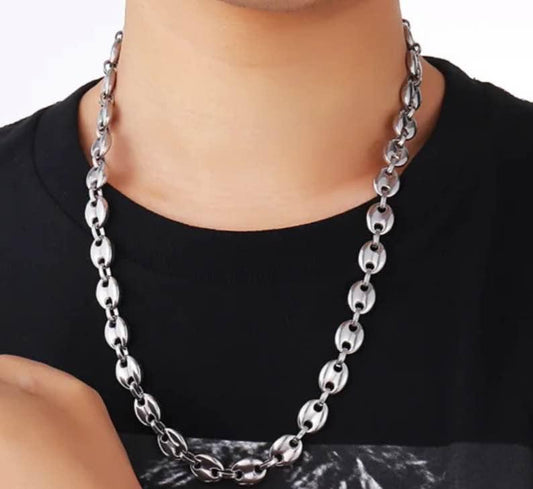 100% Stainless Steel Coffee Bean Necklaces   Never Change Color Chains Gifts 10mm 50cm long